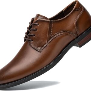 Cestfini Men’s Dress Shoes Formal Business Oxfords Plain Toe Lace Up Derby Shoes